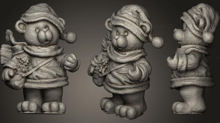 Игрушки (Рождественский Медведь, TOYS_0029) 3D модель для ЧПУ станка